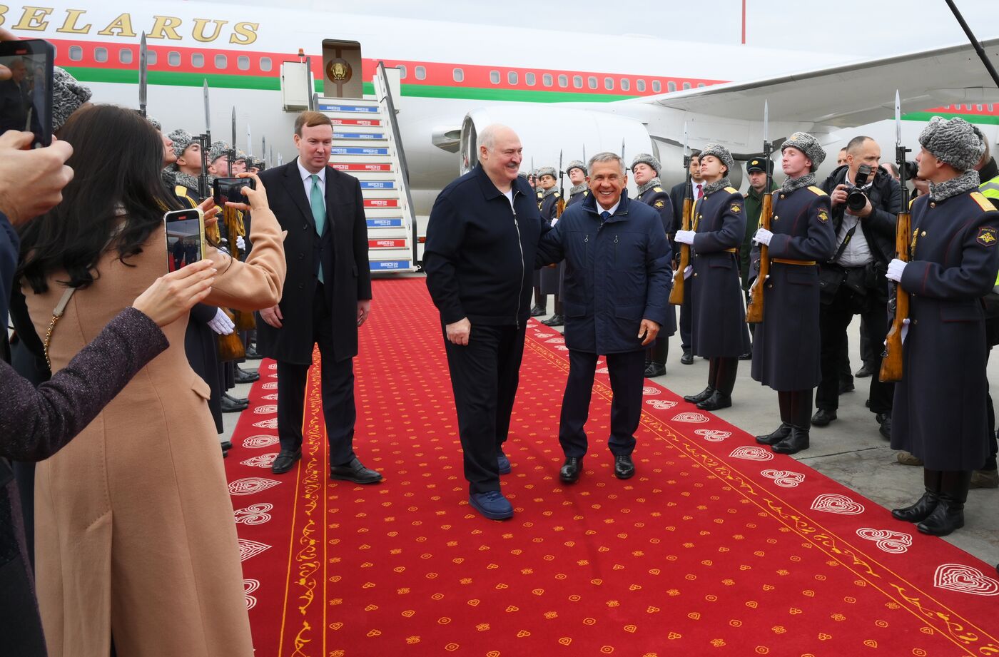 16th BRICS summit. President of Belarus Alexander Lukashenko arrives in Kazan