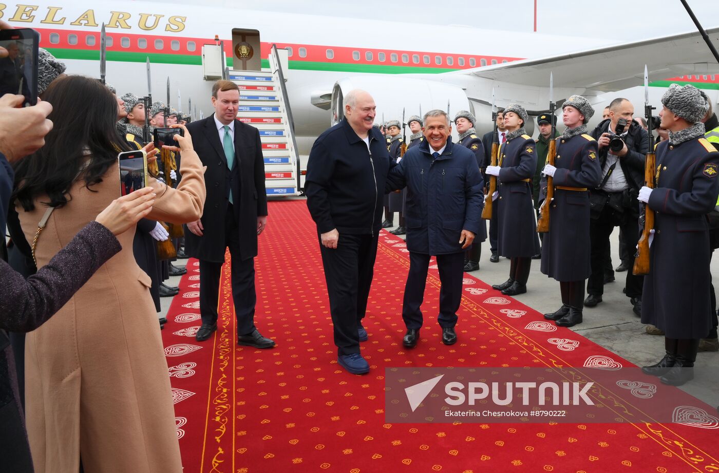 16th BRICS summit. President of Belarus Alexander Lukashenko arrives in Kazan