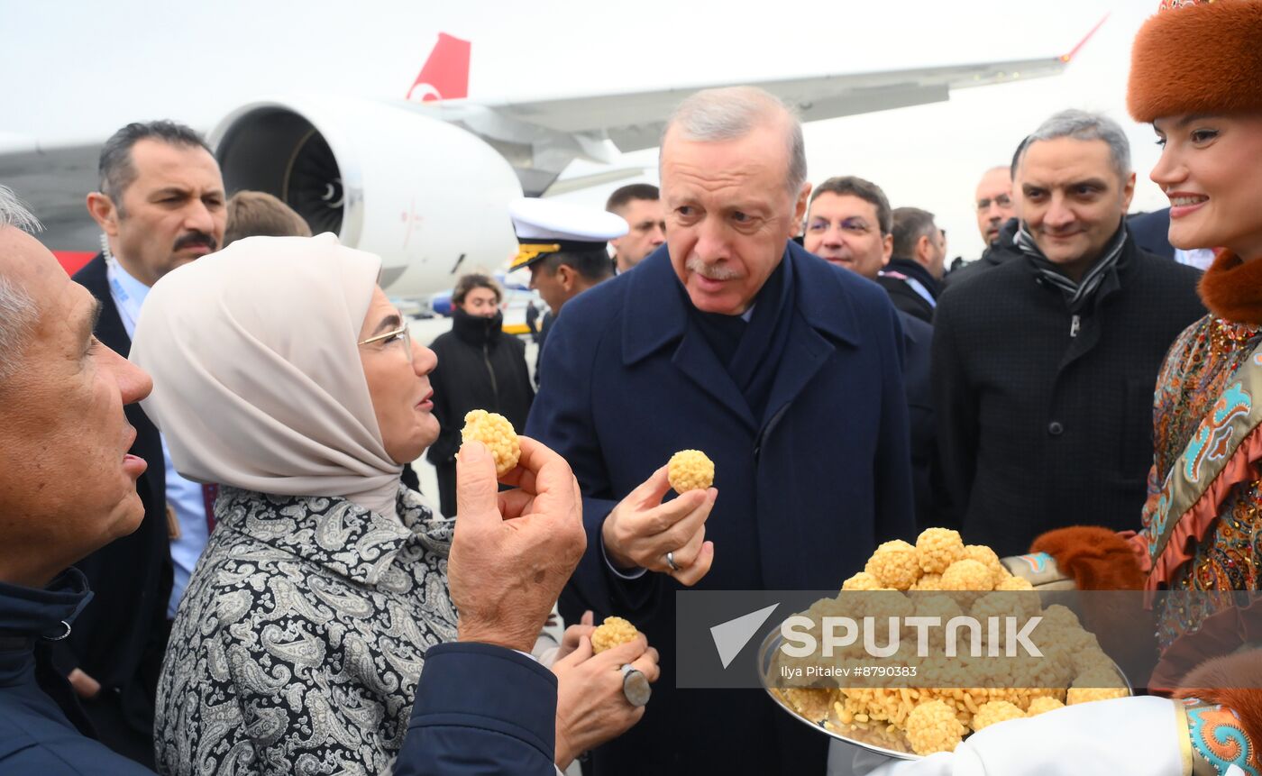 16th BRICS Summit. President of Turkiye Recep Tayyip Erdogan arrives in Kazan