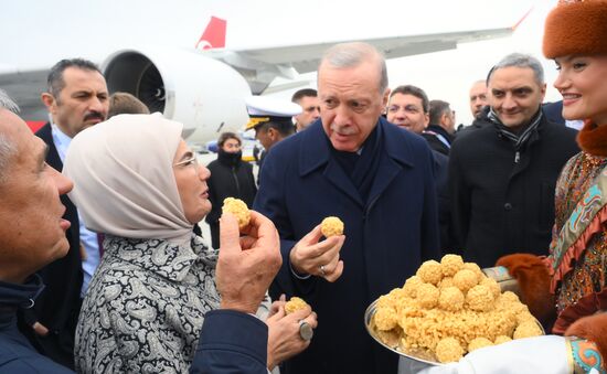 16th BRICS Summit. President of Turkiye Recep Tayyip Erdogan arrives in Kazan