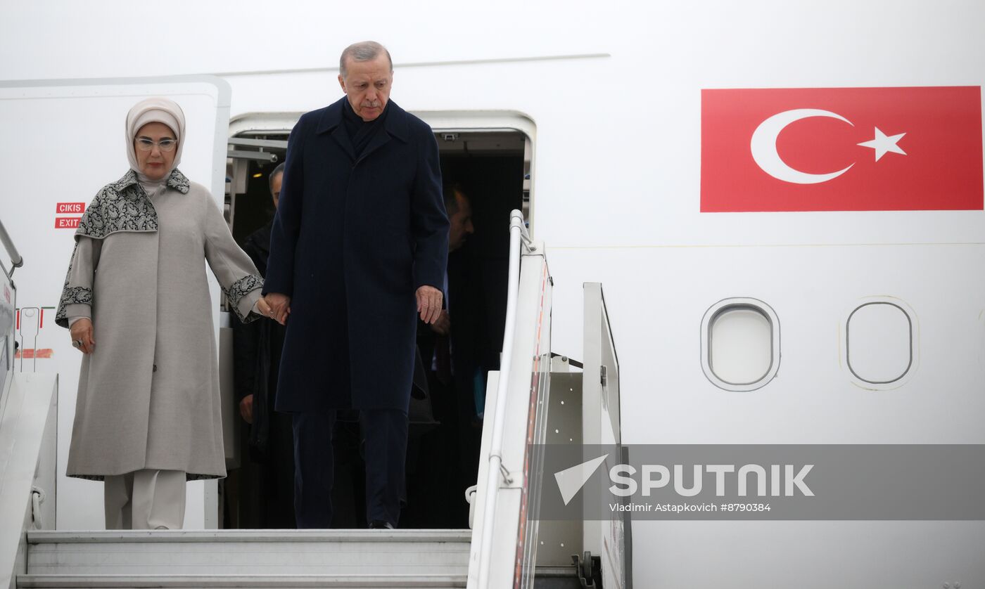 16th BRICS Summit. President of Turkiye Recep Tayyip Erdogan arrives in Kazan