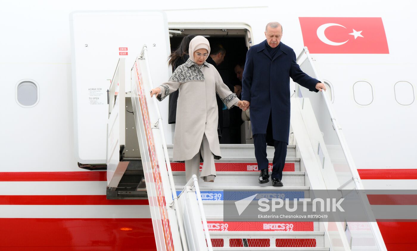 16th BRICS Summit. President of Turkiye Recep Tayyip Erdogan arrives in Kazan