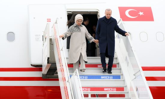 16th BRICS Summit. President of Turkiye Recep Tayyip Erdogan arrives in Kazan