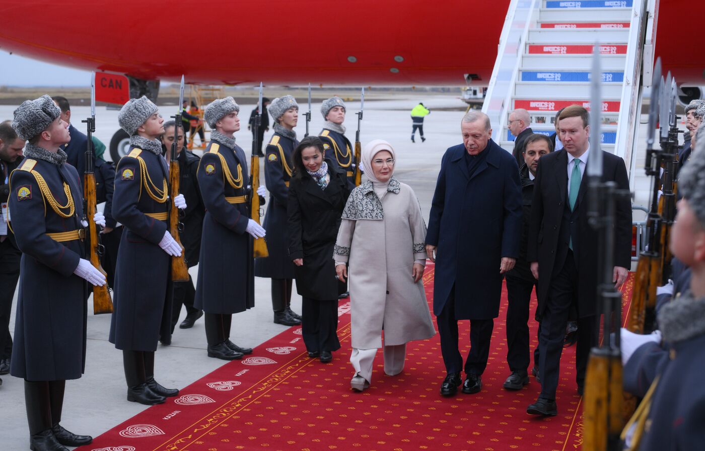 16th BRICS Summit. President of Turkiye Recep Tayyip Erdogan arrives in Kazan