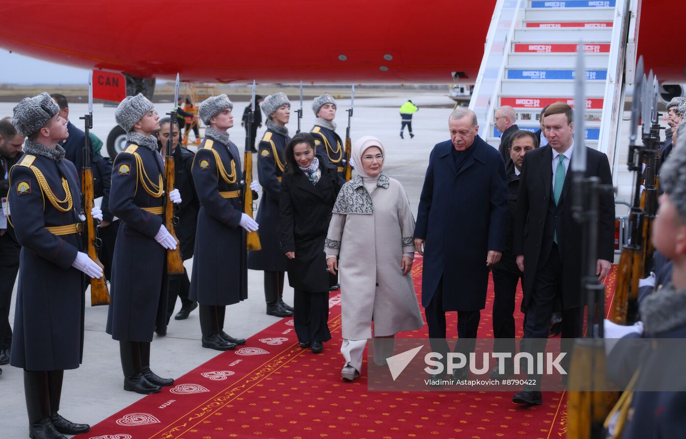 16th BRICS Summit. President of Turkiye Recep Tayyip Erdogan arrives in Kazan