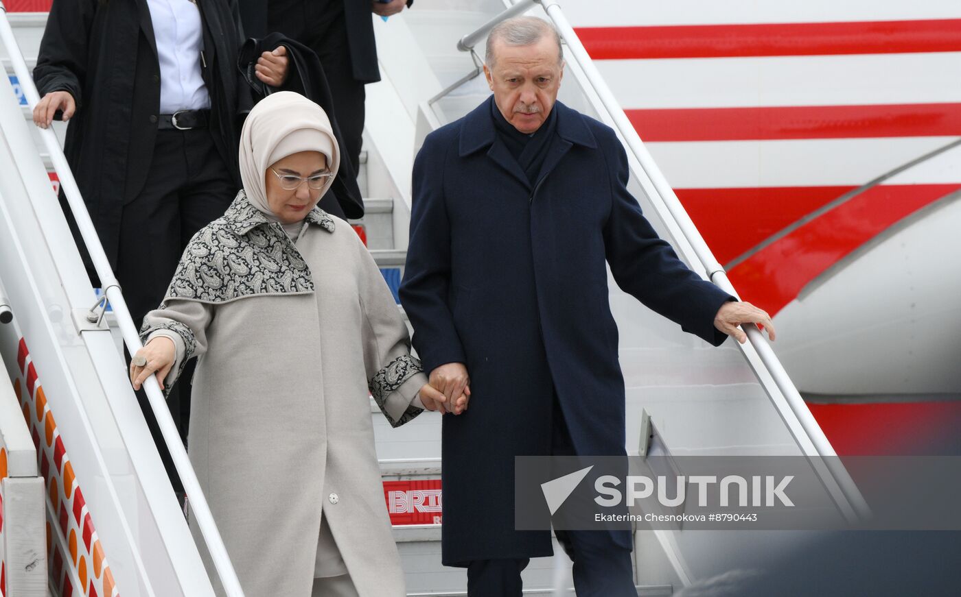 16th BRICS Summit. President of Turkiye Recep Tayyip Erdogan arrives in Kazan