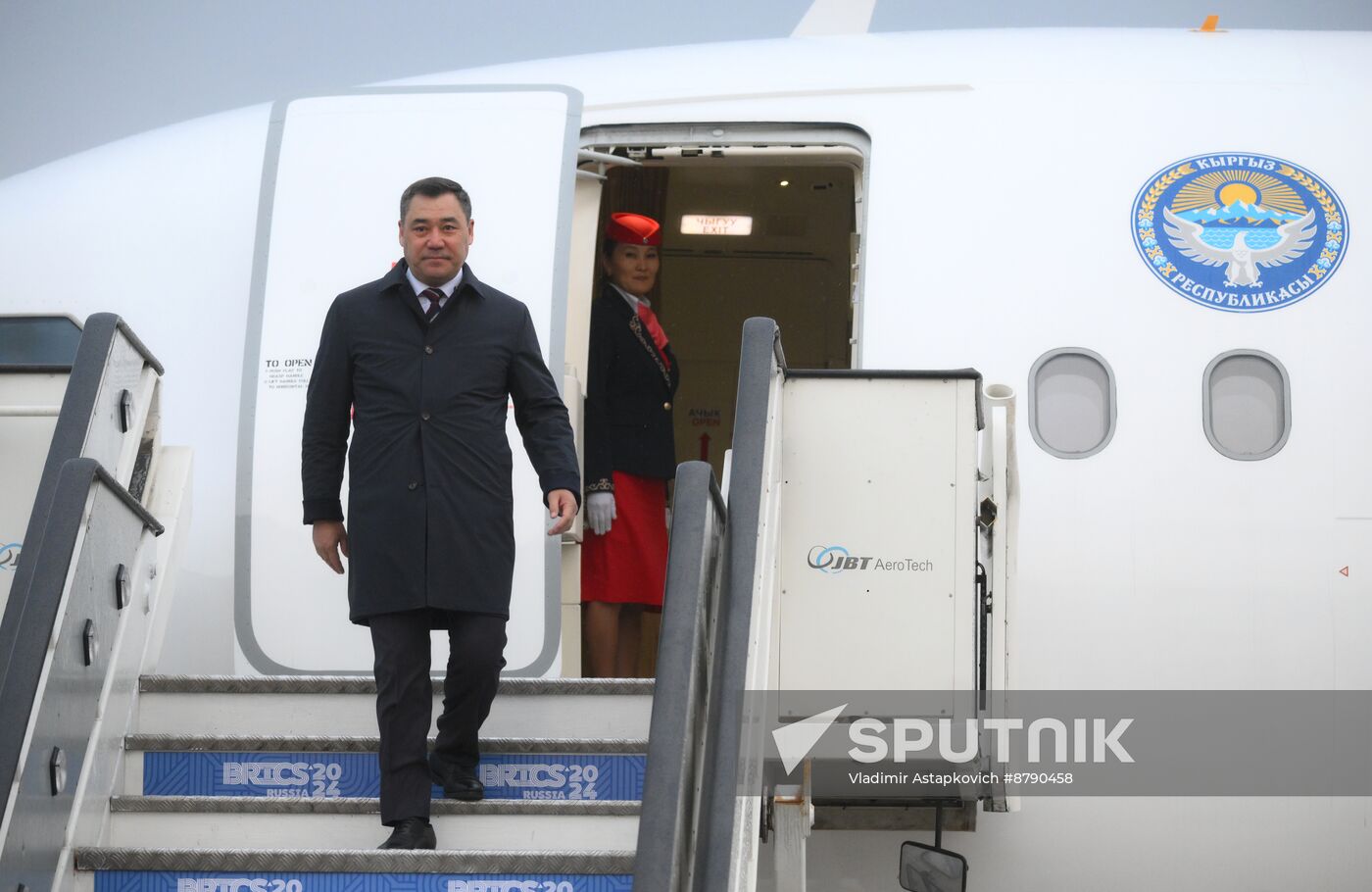 16th BRICS Summit. President of Kyrgyzstan Sadyr Japarov arrives in Kazan