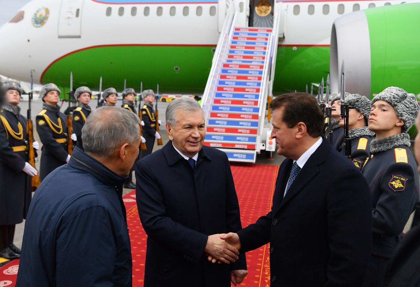 16th BRICS Summit. President of Uzbekistan Shavkat Mirziyoyev arrives in Kazan