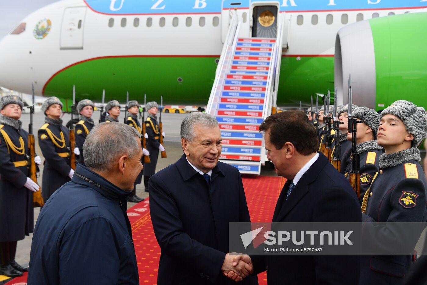 16th BRICS Summit. President of Uzbekistan Shavkat Mirziyoyev arrives in Kazan