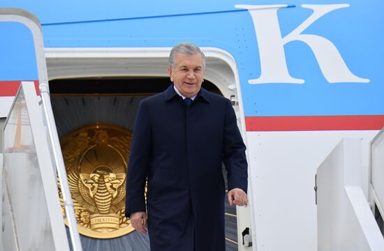 16th BRICS Summit. President of Uzbekistan Shavkat Mirziyoyev arrives in Kazan