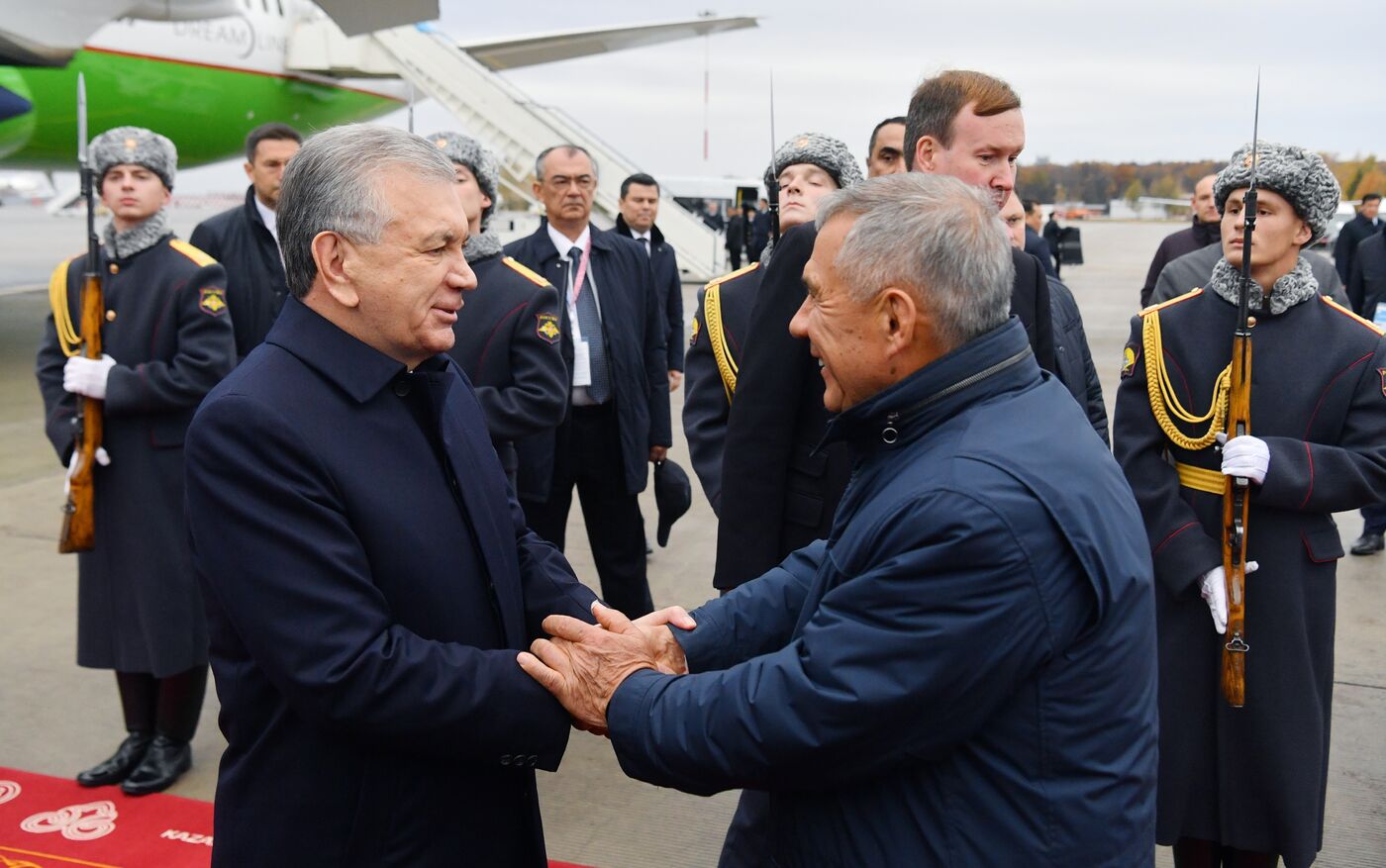 16th BRICS Summit. President of Uzbekistan Shavkat Mirziyoyev arrives in Kazan