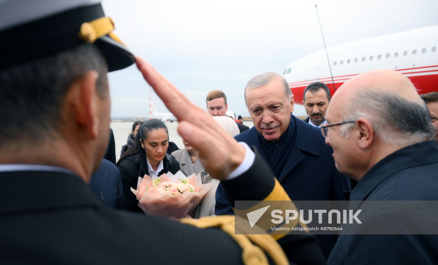 16th BRICS Summit. President of Turkiye Recep Tayyip Erdogan arrives in Kazan