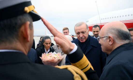 16th BRICS Summit. President of Turkiye Recep Tayyip Erdogan arrives in Kazan