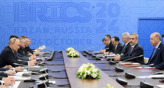 16th BRICS Summit. President of Russia Vladimir Putin meets with President of Turkiye Recep Tayyip Erdogan