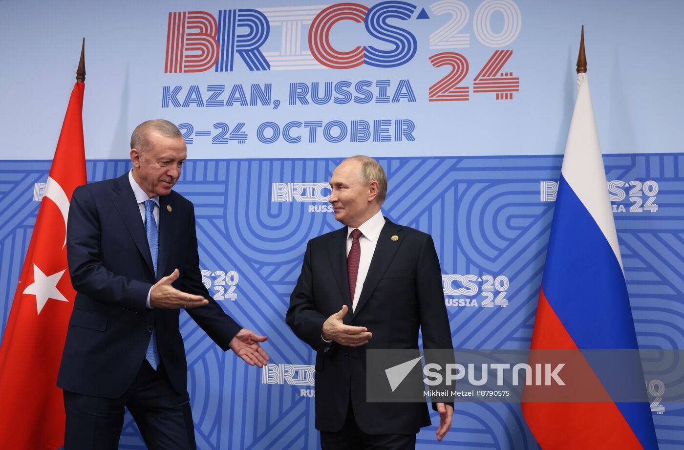 16th BRICS Summit. President of Russia Vladimir Putin meets with President of Turkiye Recep Tayyip Erdogan