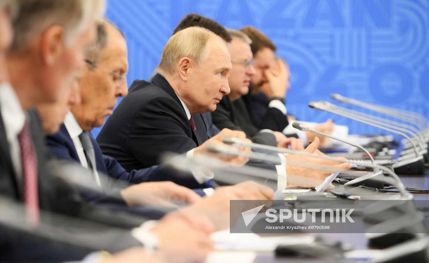 16th BRICS Summit. President of Russia Vladimir Putin meets with President of Turkiye Recep Tayyip Erdogan