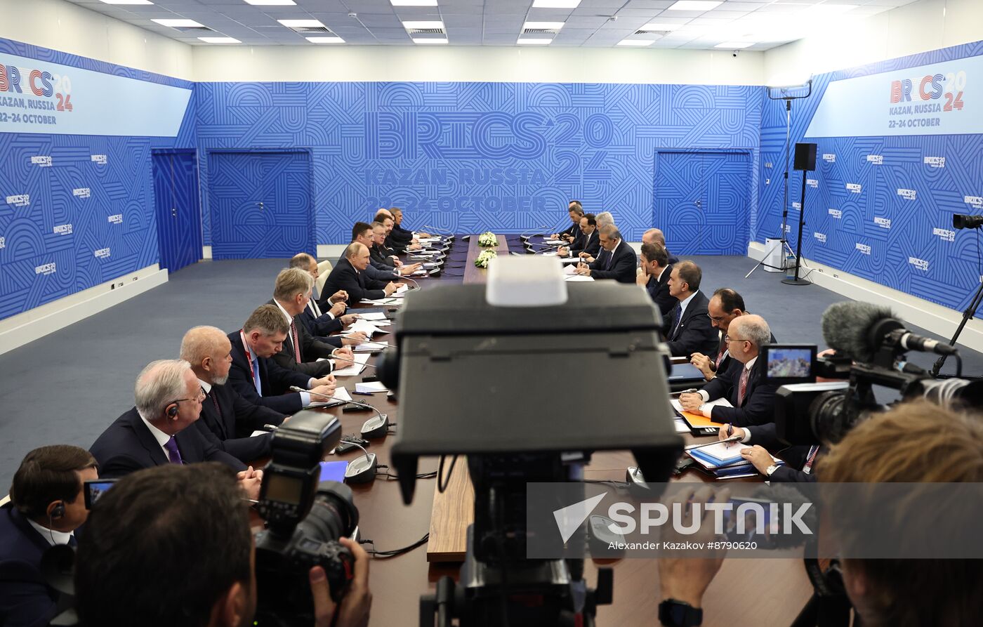 16th BRICS Summit. President of Russia Vladimir Putin meets with President of Turkiye Recep Tayyip Erdogan