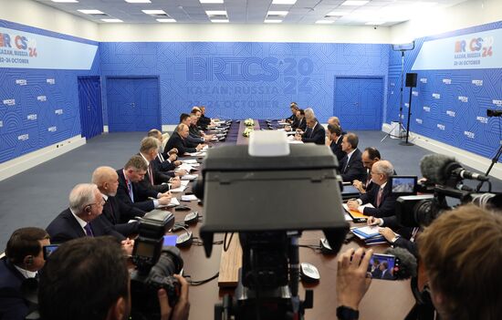 16th BRICS Summit. President of Russia Vladimir Putin meets with President of Turkiye Recep Tayyip Erdogan