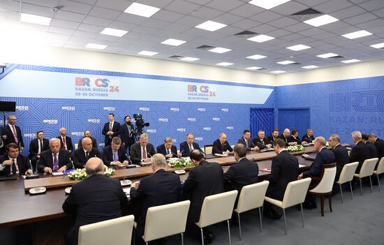 16th BRICS Summit. President of Russia Vladimir Putin meets with President of Turkiye Recep Tayyip Erdogan