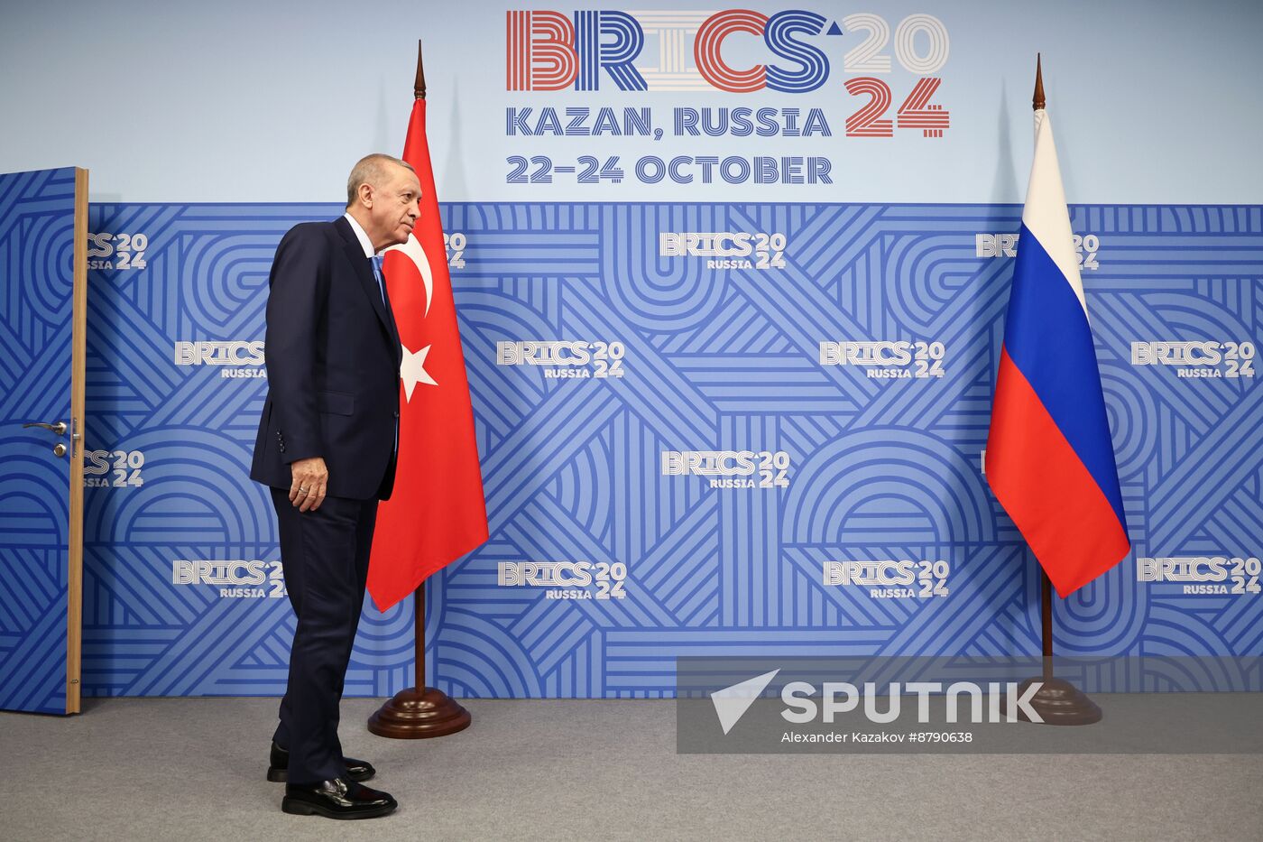 16th BRICS Summit. President of Russia Vladimir Putin meets with President of Turkiye Recep Tayyip Erdogan