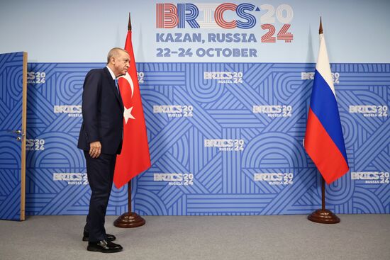 16th BRICS Summit. President of Russia Vladimir Putin meets with President of Turkiye Recep Tayyip Erdogan