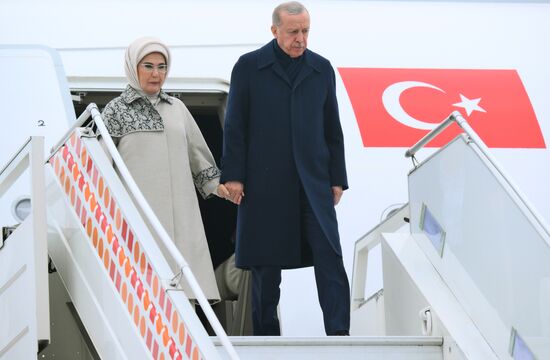 16th BRICS Summit. President of Turkiye Recep Tayyip Erdogan arrives in Kazan