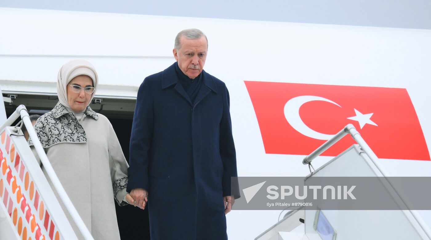 16th BRICS Summit. President of Turkiye Recep Tayyip Erdogan arrives in Kazan