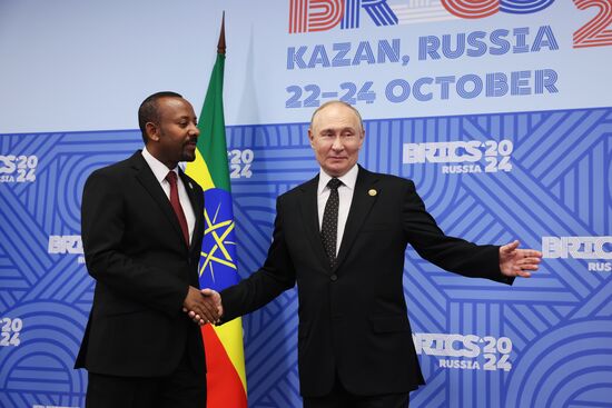 16th BRICS Summit. President of Russia Vladimir Putin meets with Prime Minister of Ethiopia Abiy Ahmed