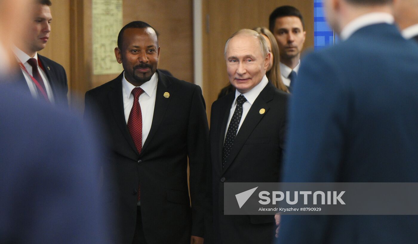 16th BRICS Summit. President of Russia Vladimir Putin meets with Prime Minister of Ethiopia Abiy Ahmed