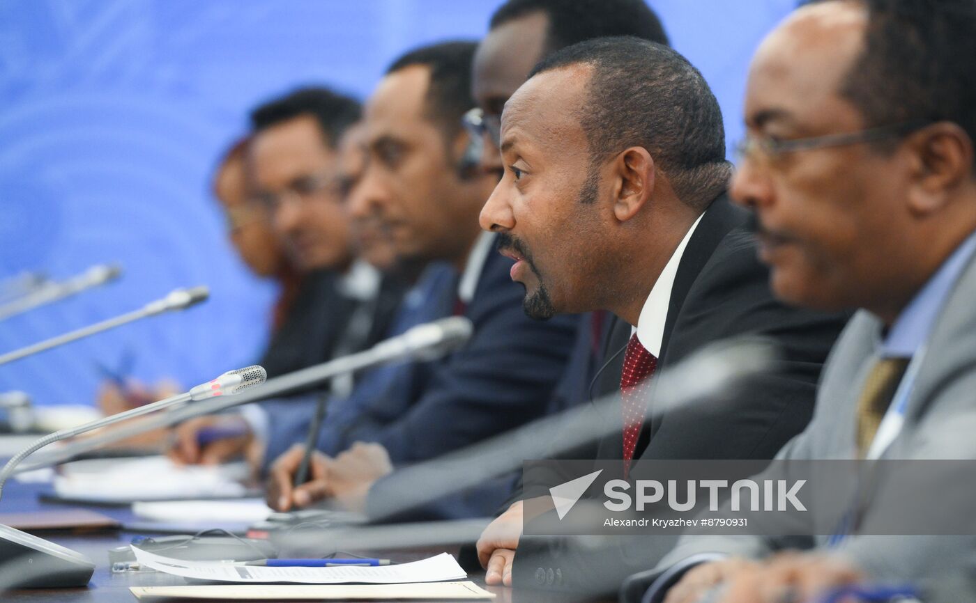 16th BRICS Summit. President of Russia Vladimir Putin meets with Prime Minister of Ethiopia Abiy Ahmed