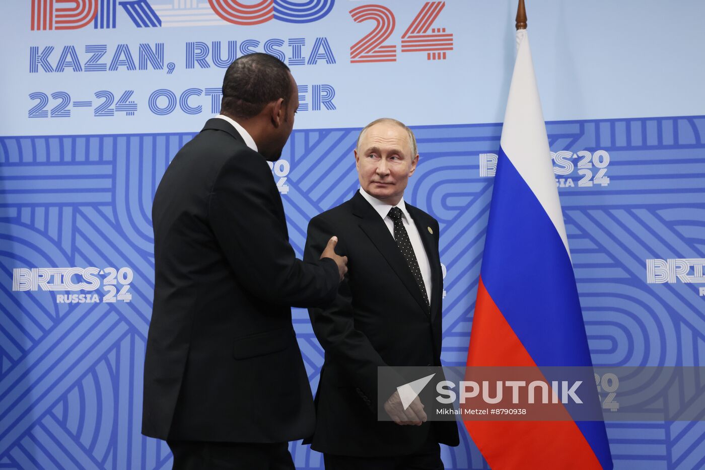 16th BRICS Summit. President of Russia Vladimir Putin meets with Prime Minister of Ethiopia Abiy Ahmed