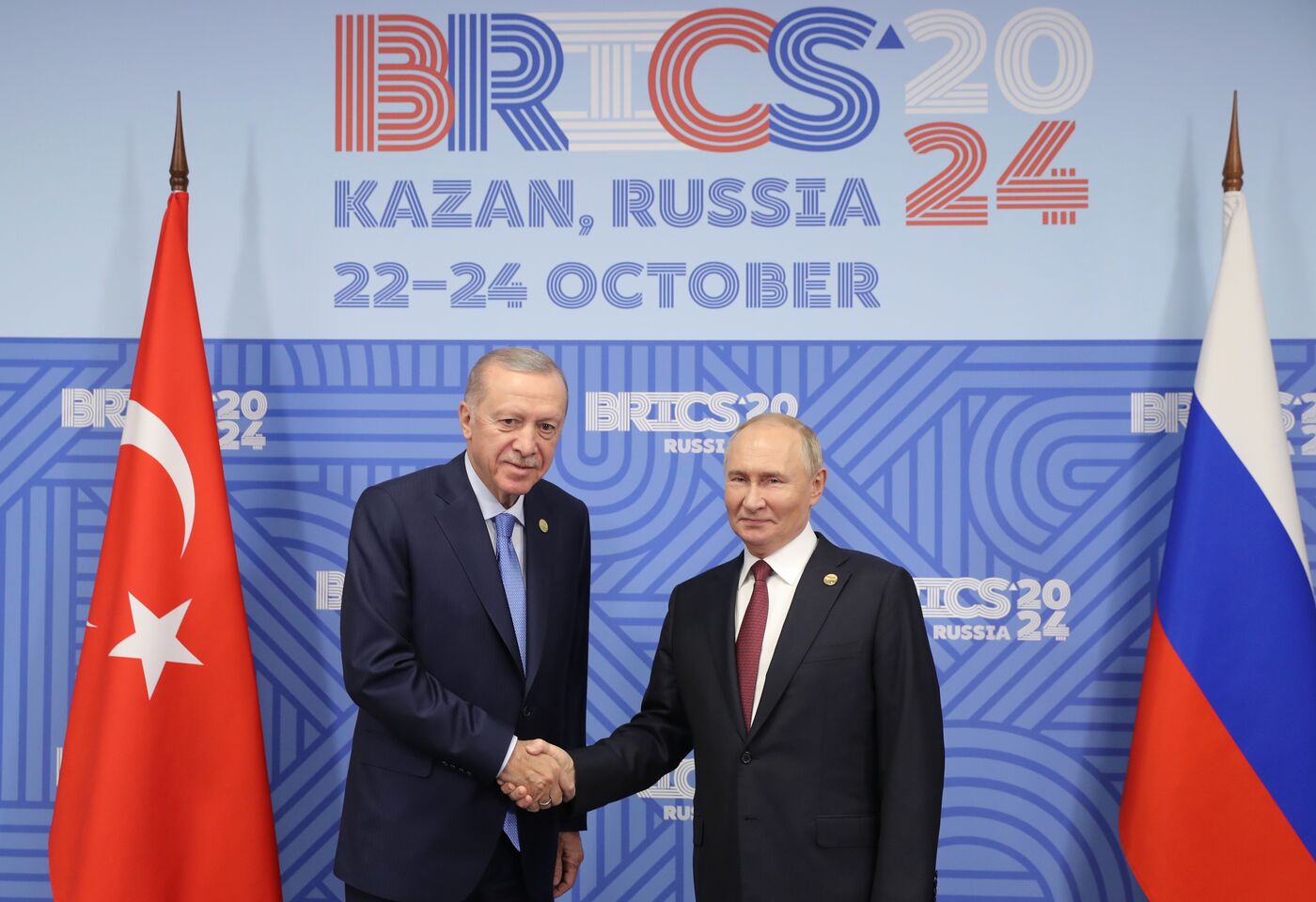 16th BRICS Summit. President of Russia Vladimir Putin meets with President of Turkiye Recep Tayyip Erdogan