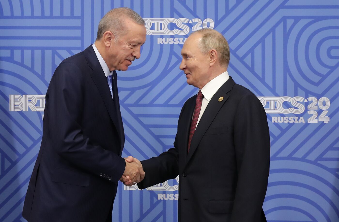 16th BRICS Summit. President of Russia Vladimir Putin meets with President of Turkiye Recep Tayyip Erdogan