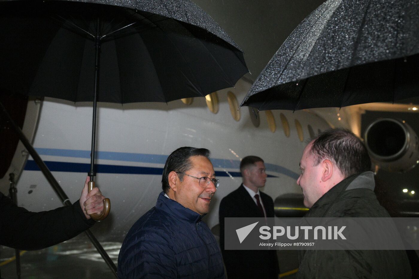 16th BRICS Summit. President of Bolivia Luis Alberto Arce Catacora arrives in Kazan