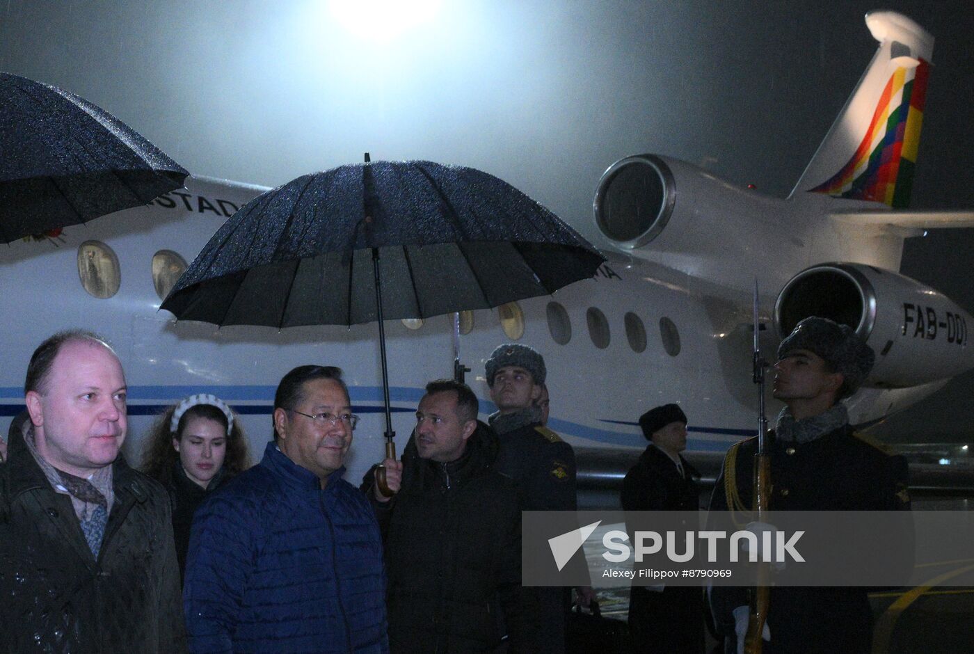 16th BRICS Summit. President of Bolivia Luis Alberto Arce Catacora arrives in Kazan