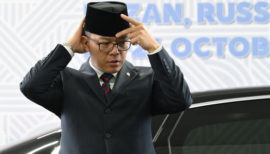 Foreign Minister of Indonesia Sugiono during the arrival of head of delegations at Kazan Expo to attend the 16th BRICS summit. Location: Russia, Republic of Tatarstan, Kazan. Author: Kirill Zykov. 16th BRICS summit. Arrival of participants in Outreach/BRICS Plus meeting