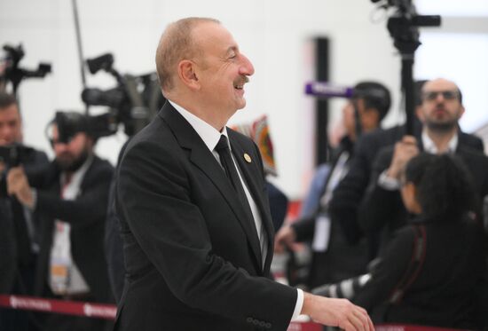 President of Azerbaijan Ilham Aliyev during the arrival of head of delegations at Kazan Expo to attend the 16th BRICS summit. Location: Russia, Republic of Tatarstan, Kazan. Author: Maksim Bogodvid. 16th BRICS summit. Arrival of participants in Outreach/BRICS Plus meeting