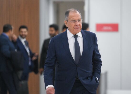 Russian Foreign Minister Sergei Lavrov during the arrival of delegations at Kazan Expo to attend the 16th BRICS summit. Location: Russia, Republic of Tatarstan, Kazan. Author: Maksim Bogodvid. 16th BRICS summit. Arrival of participants in Outreach/BRICS Plus meeting