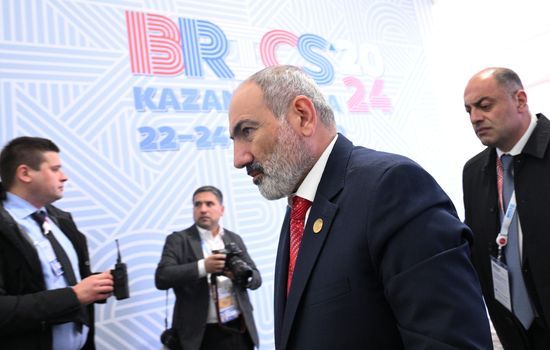 Prime Minister of Armenia Nikol Pashinyan during the arrival of delegations at Kazan Expo to attend the 16th BRICS summit. Location: Russia, Republic of Tatarstan, Kazan. Author: Kirill Zykov. 16th BRICS summit. Arrival of participants in Outreach/BRICS Plus meeting