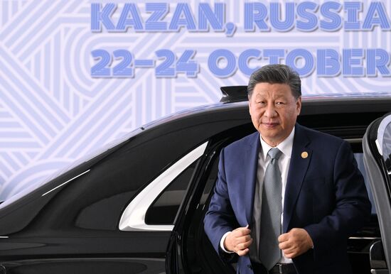 President of China Xi Jinping during the arrival of delegations at Kazan Expo to attend the 16th BRICS summit. Location: Russia, Republic of Tatarstan, Kazan. Author: Kirill Zykov. 16th BRICS summit. Arrival of participants in Outreach/BRICS Plus meeting