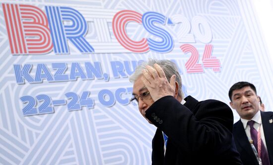 President of Kazakhstan Kassym-Jomart Tokayev during the arrival of delegations at Kazan Expo to attend the 16th BRICS summit. Location: Russia, Republic of Tatarstan, Kazan. Author: Kirill Zykov. 16th BRICS summit. Arrival of participants in Outreach/BRICS Plus meeting