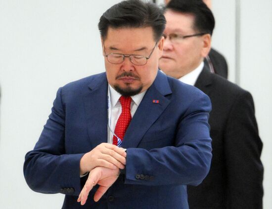 Gombojavyn Zandanshatar, Chief of the Executive Office of the President of Mongolia, during the arrival of delegations at Kazan Expo to attend the 16th BRICS summit. Location: Russia, Republic of Tatarstan, Kazan. Author: Maksim Bogodvid. 16th BRICS summit. Arrival of participants in Outreach/BRICS Plus meeting