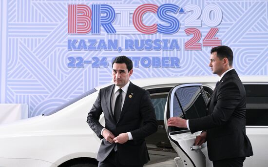 President of Turkemistan Serdar Berdimuhamedov during the arrival of delegations at Kazan Expo to attend the 16th BRICS summit. Location: Russia, Republic of Tatarstan, Kazan. Author: Kirill Zykov. 16th BRICS summit. Arrival of participants in Outreach/BRICS Plus meeting