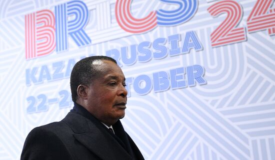 President of the Republic of the Congo Denis Sassou Nguesso during the arrival of delegations at Kazan Expo to attend the 16th BRICS summit. Location: Russia, Republic of Tatarstan, Kazan. Author: Kirill Zykov. 16th BRICS summit. Arrival of participants in Outreach/BRICS Plus meeting