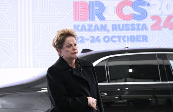 President of the BRICS New Development Bank Dilma Rousseff during the arrival of delegations at Kazan Expo to attend the 16th BRICS summit. Location: Russia, Republic of Tatarstan, Kazan. Author: Kirill Zykov. 16th BRICS summit. Arrival of participants in Outreach/BRICS Plus meeting