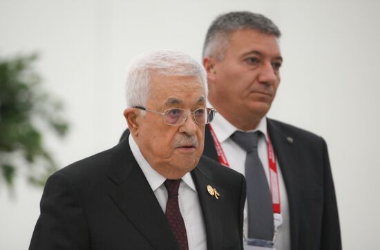 President of Palestine Mahmoud Abbas during the arrival of heads of delegation at Kazan Expo to attend the 16th BRICS summit. Location: Russia, Republic of Tatarstan, Kazan. Author: Maksim Bogodvid. 16th BRICS summit. Arrival of participants in Outreach/BRICS Plus meeting