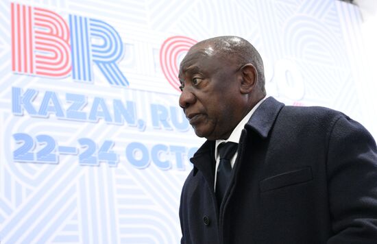 President of South Africa Cyril Ramaphosa during the arrival of delegations at Kazan Expo to attend the 16th BRICS summit. Location: Russia, Republic of Tatarstan, Kazan. Author: Kirill Zykov. 16th BRICS summit. Arrival of participants in Outreach/BRICS Plus meeting