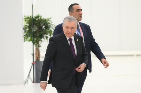 President of Uzbekistan Shavkat Mirziyoyev during the arrival of delegations at Kazan Expo to attend the 16th BRICS summit. Location: Russia, Republic of Tatarstan, Kazan. Author: Maksim Bogodvid. 16th BRICS summit. Arrival of participants in Outreach/BRICS Plus meeting