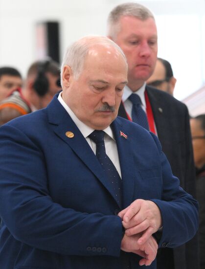 President of Belarus Alexander Lukashenko during the arrival of delegations at Kazan Expo to attend the 16th BRICS summit. Location: Russia, Republic of Tatarstan, Kazan. Author: Maksim Bogodvid. 16th BRICS summit. Arrival of participants in Outreach/BRICS Plus meeting