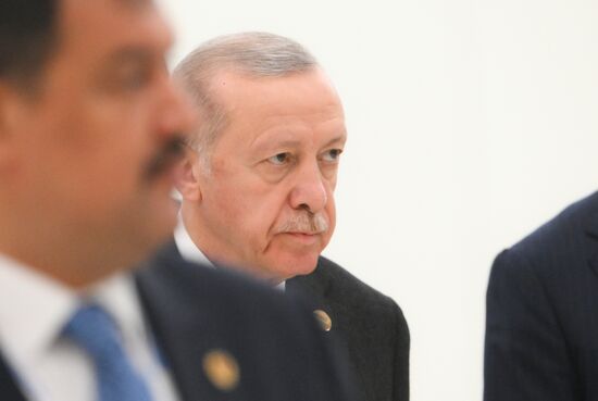 President of Turkiye Recep Tayyip Erdogan during the arrival of delegations at Kazan Expo to attend the 16th BRICS summit. Location: Russia, Republic of Tatarstan, Kazan. Author: Maksim Bogodvid. 16th BRICS summit. Arrival of participants in Outreach/BRICS Plus meeting